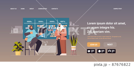 arab businesspeople planning day scheduling appointment in agenda meeting plan time management concept 87676822