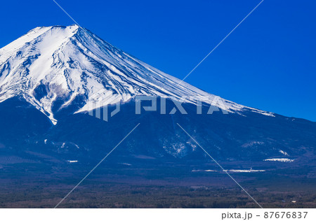 富士山 冬景 富士吉田から眺望 富士山 冬景 富士吉田から眺望 87676837