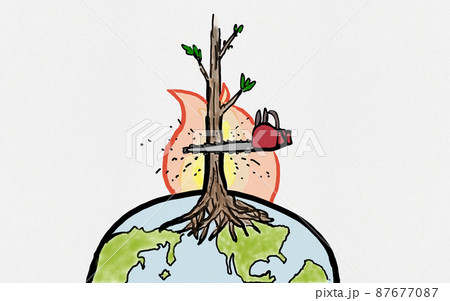森林破壊ストップのイラスト素材