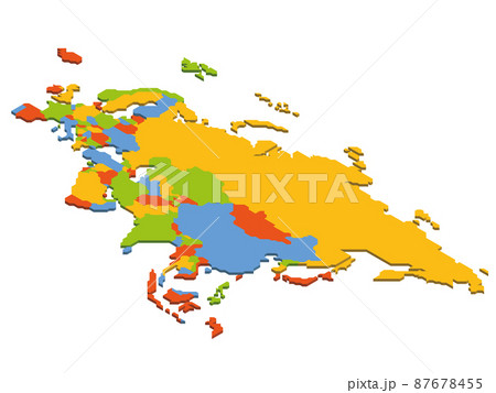 Isometric political map of Eurasia 87678455