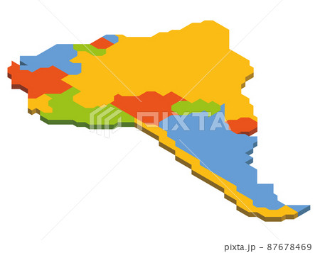 Isometric political map of South America Isometric political map of South America 87678469
