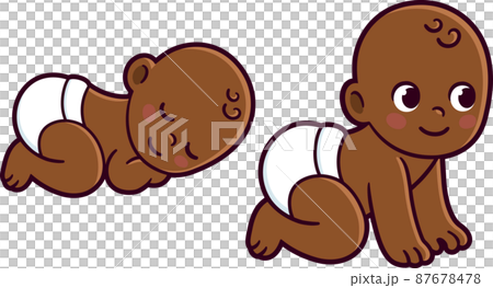 Cute Black baby illustration set Cute Black baby illustration set 87678478