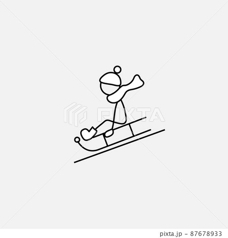 Stick figure boy doing winter activities Stick figure boy doing winter activities 87678933