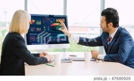 Business data dashboard analysis by ingenious computer software Business data dashboard analysis by ingenious computer software 87680920