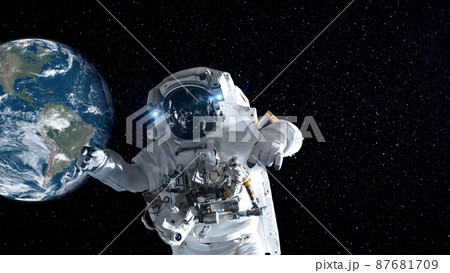 Astronaut spaceman do spacewalk while working for spaceflight mission Astronaut spaceman do spacewalk while working for spaceflight mission 87681709