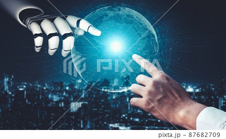Future artificial intelligence and machine learning for AI droid robot or cyborg Future artificial intelligence and machine learning for AI droid robot or cyborg 87682709