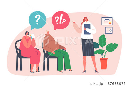 Pregnant Women and Psychologist Characters Chatting at Childbirth Preparation Courses. Pregnancy Support Psychology Help Pregnant Women and Psychologist Characters Chatting at Childbirth Preparation Courses. Pregnancy Support Psychology Help 87683075