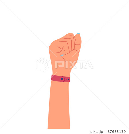 Woman Hand Fist, Protest, Human Rights or Feminist Activist Fight with Discrimination for Freedom and Equality 87683139