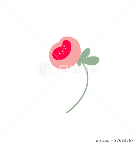 Flower based on traditional folk art ornaments. Isolated colorful scandy flowers. Scandinavian style. Sweden nordic style. Vector illustration. Simple minimalistic nature element Flower based on traditional folk art ornaments. Isolated colorful scandy flowers. Scandinavian style. Sweden nordic style. Vector illustration. Simple minimalistic nature element 87683567