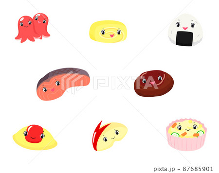 お弁当のおかずキャラクターのセット 87685901