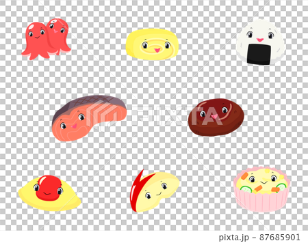 お弁当のおかずキャラクターのセット 87685901