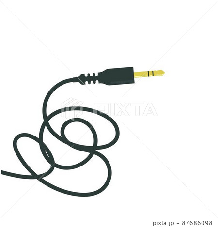 audio jack with tangled cable vector illustration design template 87686098
