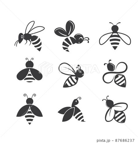 honey Bee icon set  vector illustration element design 87686237