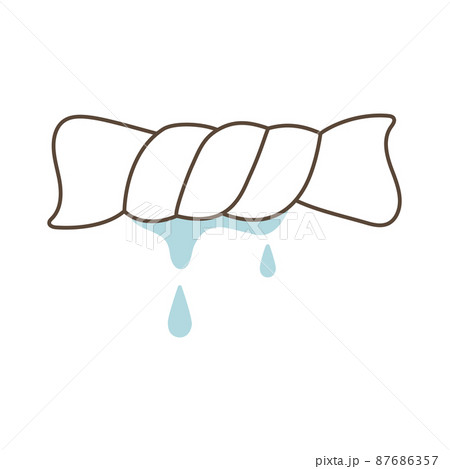 濡れたタオルを絞るイラスト 87686357