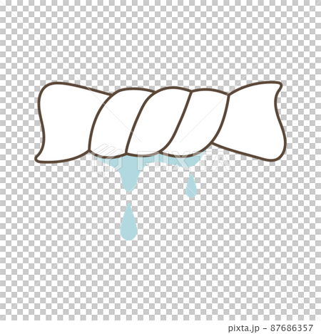 濡れたタオルを絞るイラスト 87686357