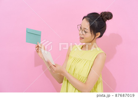 封筒　レターセット　手紙　女性 87687019