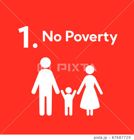SDGs 1.貧困をなくそうアイコン（英語表記） 87687729