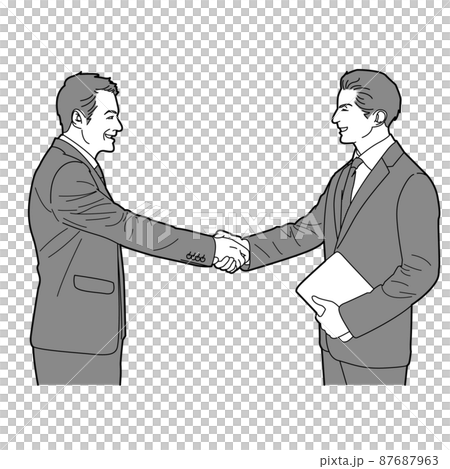 握手をするビジネスマン イラストのイラスト素材