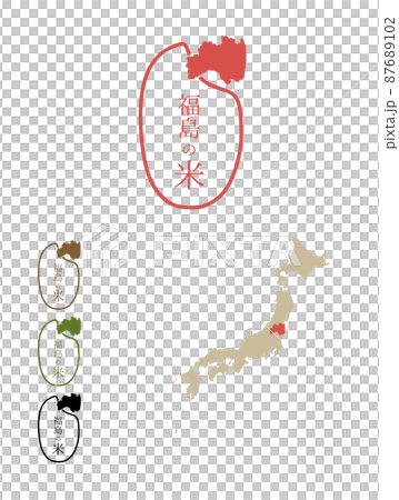 日本のおいしい米産地-福島 87689102