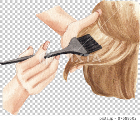 Salon hair beauty watercolor png icon 87689502