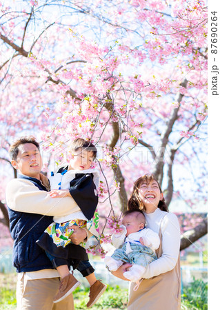 家族写真 花見 家族写真 花見 87690264