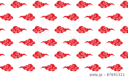 中華風の伝統模様の雲柄イラスト 背景 壁紙 のイラスト素材