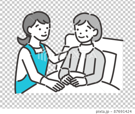 由護理經理照顧老年人的矢量插圖材料/輪椅/老年人/福利工作者 由護理經理照顧老年人的矢量插圖材料/輪椅/老年人/福利工作者 87691424