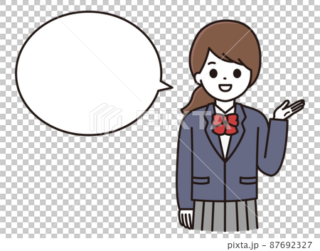 學生女性描述微笑氣球 學生女性描述微笑氣球 87692327