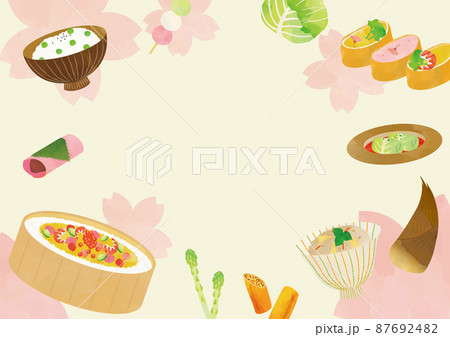 春グルメ水彩イラストポスター 87692482