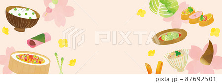 春グルメ水彩イラストポスター 87692501