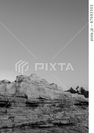 千畳敷　モノクロ　【和歌山県西牟婁郡白浜町】 87693503