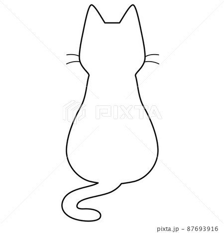 Cat outline silhouette line art clipart svg (1299174)
