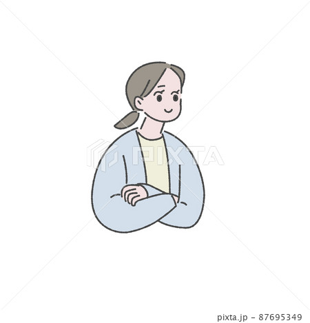 腕組みをする人イラスト素材 腕組みをする人イラスト素材 87695349