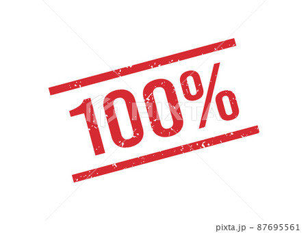 Grunge red 100 percent rubber stamp. One hundred percent seal sign. Stickers set. Grunge vintage square label. Vector illustration isolated on white background Grunge red 100 percent rubber stamp. One hundred percent seal sign. Stickers set. Grunge vintage square label. Vector illustration isolated on white background 87695561