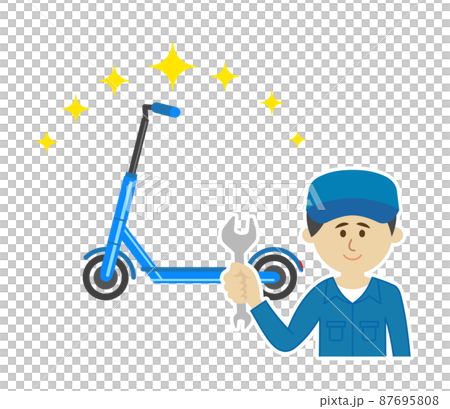 メンテナンスをした電動キックボードのイラストイメージ 87695808
