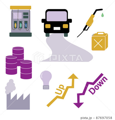 エネルギーのイラスト　パープル×イエロー 87697058