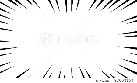 黒色の集中線のベクターフレーム素材 黒色の集中線のベクターフレーム素材 87698154