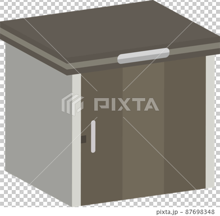 Illustration of a sliding storage room with a closed door 87698348