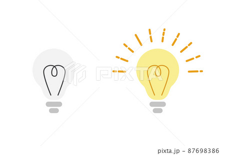気付き　電球がぴかっと光るイラスト 87698386