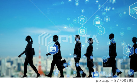 前進する人々 ビジネスネットワーク 前進する人々 ビジネスネットワーク 87700299