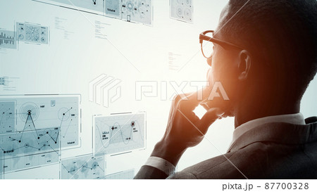 データ分析イメージ　経営戦略　科学テクノロジー 87700328