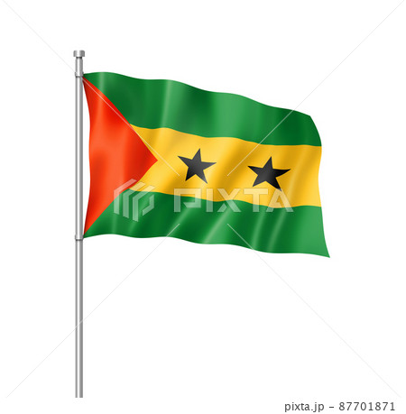 Sao Tome and Principe flag isolated on white 87701871