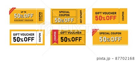 50％OFF クーポン、チケットのベクターイラストレーション 87702168