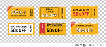 50％OFF クーポン、チケットのベクターイラストレーション 87702168