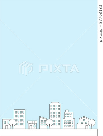 街並み線画の背景飾り枠フレーム 87703133