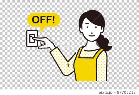 Housewife who turns off the lights to save electricity 87703218