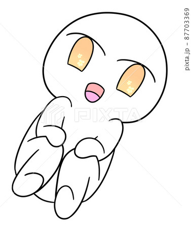 瞳に花が咲いているキャラクター リナリア のイラスト素材