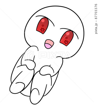 瞳に花が咲いているキャラクター イキシア のイラスト素材