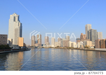 東京の風景 隅田川 リバーサイド 東京の風景 隅田川 リバーサイド 87704773