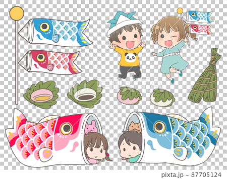 こどもの日のイラストセット こどもの日のイラストセット 87705124